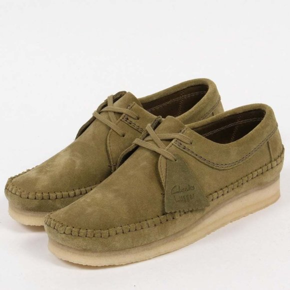 clarks weaver dark green suede main image 5